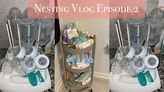 NESTING VLOG  33 WEEKS  Prepping The Bedside Nursery Baby amp Postpartum Haul Shower Routine [upl. by Orr457]