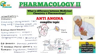 PHARMACOLOGY  Antianginal drugs  medichem vs pcology  b pharm sem 5  unit 1 [upl. by Nivrad302]