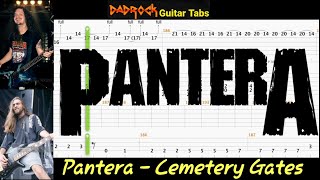 Cemetery Gates  Pantera  Guitar  Bass TABS Lesson [upl. by Rumney]