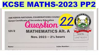 KCSE MATHS PP2 2023 LOCI [upl. by Drawyeh]