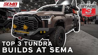 Top 3 Best Tundra OffRoad Builds at SEMA 2022 [upl. by Barnaba]