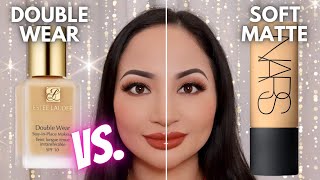 ESTEE LAUDER DOUBLE WEAR VS NARS SOFT MATTE COMPLETE FOUNDATION  Review amp 12hr Wear Test [upl. by Akcebar73]