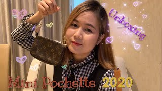 รีวิวเห่อแกะกล่อง LV Mini Pochette 2020 Unboxing Mini Pochette home delivery by Fernny Muk 🍃 [upl. by Sisile]