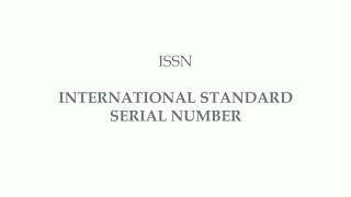 ISSN INTERNATIONAL STANDARD SERIAL NUMBER [upl. by Noet]