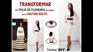 Cómo transformar un traje de flamenca de nesgas en un vestido recto Tutorial DIY [upl. by Erdnaet711]