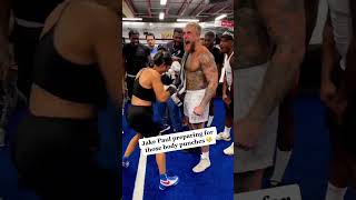 Amanda Serrano getting Jake Paul ready for his fight vs Nate Diaz 😳 [upl. by Elurd]