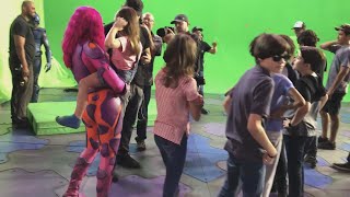 Lavagirl Hug Guppy On Set Lyon Daniels on We Can Be Heroes Behind The Scenes [upl. by Voltmer900]