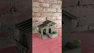 Beautiful miniature clay house making  clayhouse mudhouse craft [upl. by Annaes]