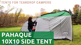 Tents for Teardrop Campers Pahaque 10x10 Side Tent [upl. by Latnahc]