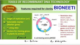 Cloning Vectors Types amp Features Biotechnology Principles amp Processes CBSE 12 Biology NCERT [upl. by Tom213]