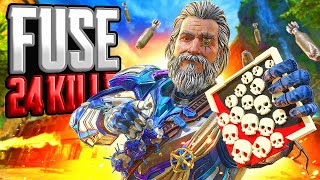 AGRESSIVE Fuse 24 KILLS and 4400 Damage Apex Legends Gameplay Season 19 [upl. by Kulda]