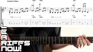 Pantera Cemetery Gates Guitar Tab amp Lesson Intro Riff Distorted [upl. by Sayre262]