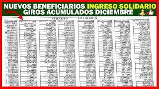 Nuevos Beneficiarios de Ingreso Solidario con Giros Acumulados hasta 1440000  Escuche muy bien [upl. by Esta992]