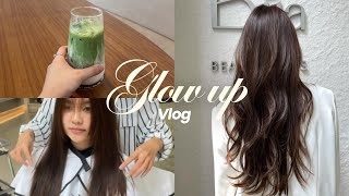 Glow up diaries🪽✨🧖🏼‍♀️💅🏼 เปลี่ยนลุค แว๊กคิ้ว ทำผม ไปกิน brunch skin test events [upl. by Cowie]