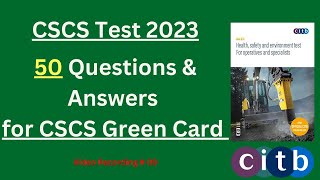 CSCS Test 2023  50 New QampA  CSCS Card UK  CiTB Test UK 2023 CSCS Test Preparation 2023  CSCS [upl. by Joscelin]