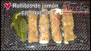 ROLLITOS DE JAMÓN RELLENOS DE QUESO PHILADELPHIA Y AMARILLO EMPANIZADOS [upl. by Nylad]