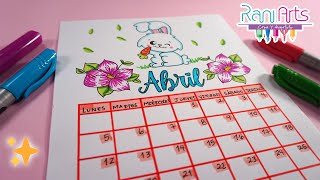 CALENDARIO DE ABRIL bullet journal  DIY  APRIL CALENDAR [upl. by Errecart417]