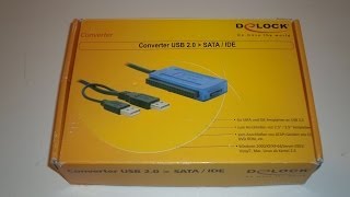 DELOCK Converter USB 20  SATAIDE Unboxing [upl. by Ibrab122]