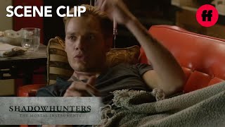 Shadowhunters  Season 1 Episode 11 Jace amp Clary Kiss  Freeform [upl. by Nwahser766]