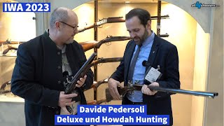 IWA 2023 Bei Davide Pedersoli Steinschlosswaffen Doppelflinte Deluxe und Howdah Hunting Kaliber 20 [upl. by Eigram]