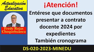 Presentación de expediente para contrato docente 2024 tercera etapa [upl. by Ihcego]