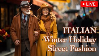 Winter Wonderland Chic Italian Holiday Street Fashion in Milan Milan Street Style [upl. by Radmen348]