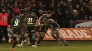 Huge hit from Joe Marler on George North [upl. by Mizuki]