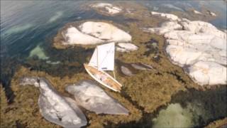 A Kragerøterne dinghy weaving within the rocky inlets of Kragerø Norway [upl. by Eruza]