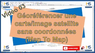 ArcGIS 03 Géoréférencer une carteimage sans coordonnées Map To Map [upl. by Enoryt331]