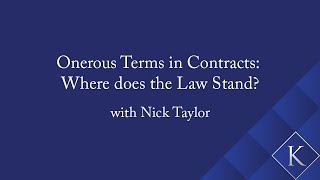 Young Professionals Onerous Terms in Contracts Where Does the Law Stand [upl. by Elane238]