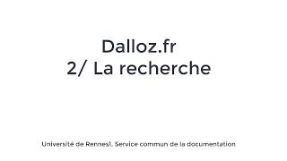 Dallozfr2 La recherche  Les tutos de la BU Centre 06 [upl. by Sirron]