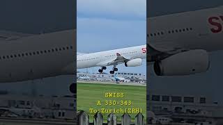 SWISS taking off RW24R Montréal airport [upl. by Hennebery]