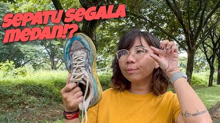 REVIEW HOKA STINSON ATR 7 SEPATU HYBRID BISA DIPAKE DI TRAIL DAN JUGA ROAD [upl. by Nosnor]