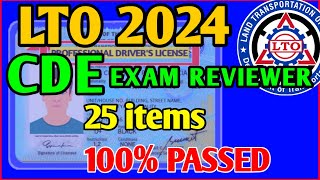 CDE VALIDATION EXAM REVIEWER  LTO 2024  Online Examination [upl. by Vickey679]