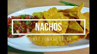 Homemade Nachos with Burnt Tomato Salsa  Quick bite Nachos with Salsa [upl. by Lamak]