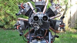 Making and start up of a radial engine of VW parts [upl. by Nowad]