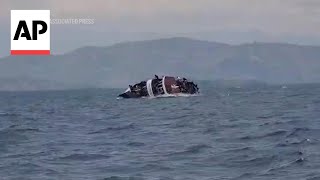 Video shows moment boat sinks in eastern Congo killing at least 78 [upl. by Yzdnil409]