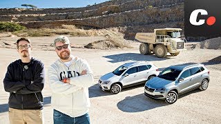 Skoda Karoq vs Seat Ateca SUV  Comparativa  Prueba  Test  Review en español  cochesnet [upl. by Arrac648]