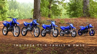 Family of Trailblazers  2024 Yamaha TTR line up and PW50 [upl. by Accebar]