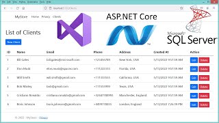 Create ASPNET Core Web Application With SQL Server Database Connection and CRUD Operations [upl. by Meelas]