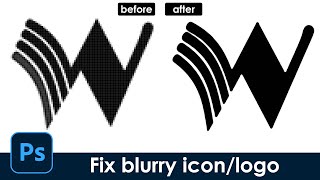 Fix blurry iconlogo make sharp edgePhotoshop tutorial quick and easy [upl. by Ylatfen]