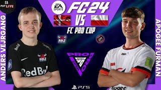 ANDERS VEJRGANG VS APOGEE FURMAN  EA FC 24  FC PRO CUP  FULL MATCH  PRO VS PRO [upl. by Evannia]