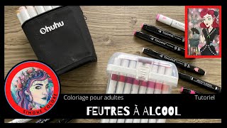 Tutoriel Feutres à alcool  Coloriage pour adultes ❣️ [upl. by Sherburn919]