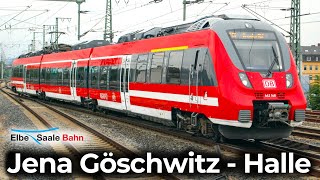 Der SaaleExpress  4K Führerstandsmitfahrt Jena Göschwitz  Halle Saale  ElbeSaale Bahn BR442 [upl. by Antonio]