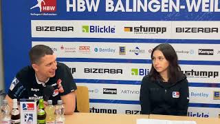 Pressekonferenz zum Spiel HBW BalingenWeilstetten vs TSV HannoverBurgdorf [upl. by Welcome205]