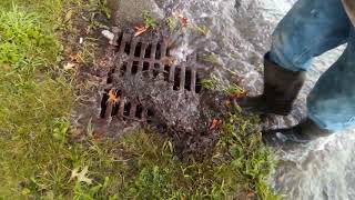 Unclogging a Small Drain After a Big Storm [upl. by Aniat]