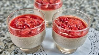 Panna Cotta de Chocolate con Fresas [upl. by Yelyak]