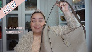 New Louis Vuitton CarryAll MM Empreinte Leather Unboxing and comparison to Neverfull GM [upl. by Carry]