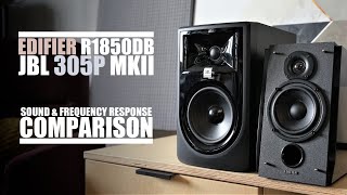 Edifier R1850DB vs JBL 305P MKII  Sound amp Frequency Response Comparison [upl. by Robet]