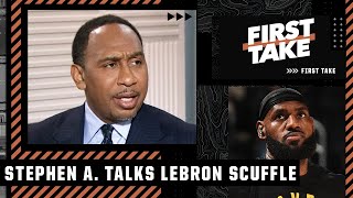 Stephen A breaks down the optics of the LeBronIsaiah Stewart scuffle  First Take [upl. by Mcdougall]